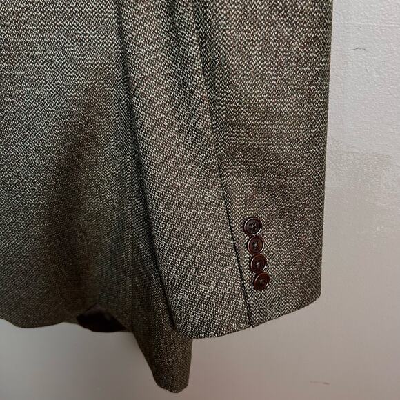 Brooks Brothers sport coat Men's 47 R tweed preppy brown green wool EXCELLENT - Picture 7 of 12